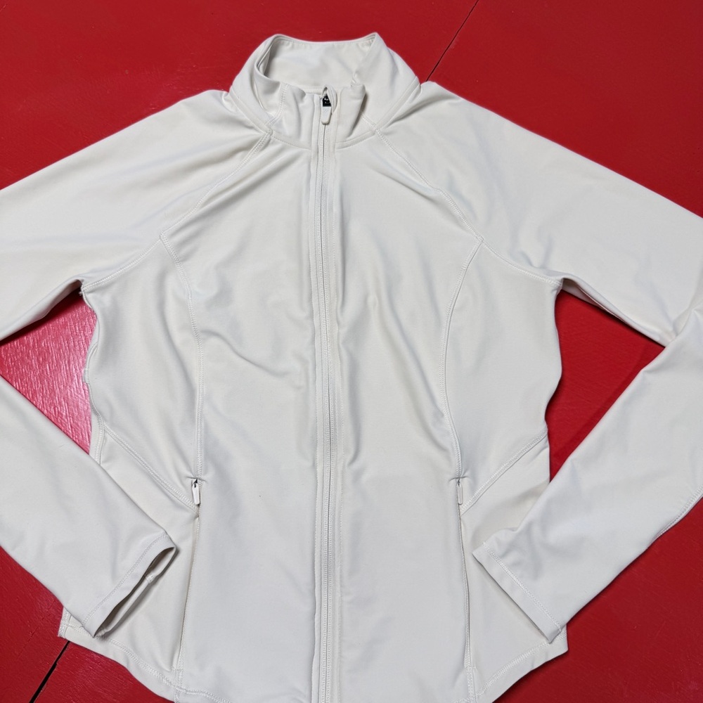 OLD NAVY OFF WHITE BUTTER ACTIVE POWER SOFT JACKET TOP
